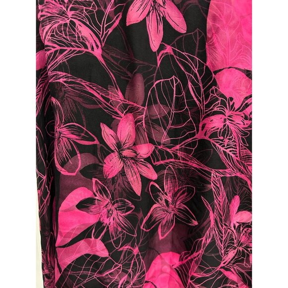 Dana Buchman Petite Womens Floral Pink & Black Maxi Skirt Size 6 Flowy Chic - Picture 4 of 9